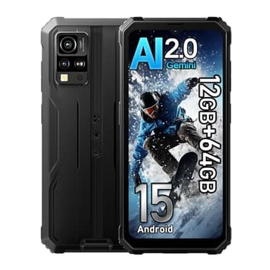 Blackview BV4800SE Android 15 Rugged Smartphone 2025, 12GB+64GB+2TB Espansione, 5100mAh Telefono Robusto, 16MP+8MP, 6.56" HD+ 90Hz Cellulari Resistente IP68, 4G LTE,NFC,OTG,GPS,2 Anni Garanzia, Nero