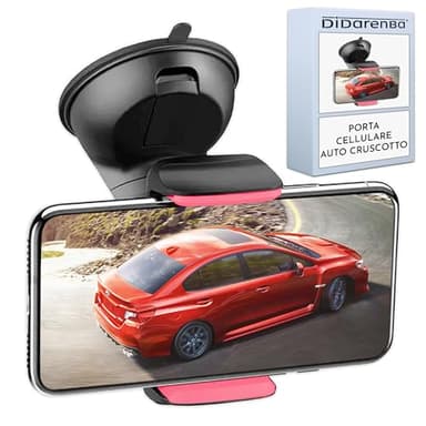 Porta cellulare auto cruscotto ventosa parabrezza Rotazione a 360º Adattamento universale Compatibile con smartphone fino a 7,6"