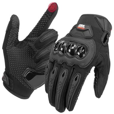KEMIMOTO Guanti Moto Estivi, Guanti da Moto Uomo Donna, Guanti da Motociclismo Touchscreen con Protezione per Motociclo, Ciclismo, Campeggio, Outdoor e Attività Sportive