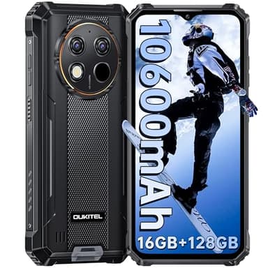 OUKITEL WP28S Smartphone Rugged 2025 Android 14-6.52" HD 10600mAh Telefono Indistruttibile,16GB RAM+128GB ROM Cellulare Impermeabile IP68, 13MP+5MP,Dual SIM 4G/Face ID/NFC/OTG/GPS