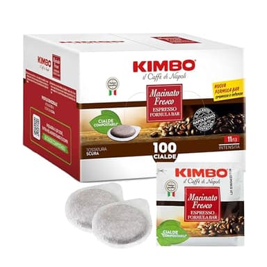 Kimbo Cialde Caffè Compostabili ESE - 100 Cialde - Macinato Fresco