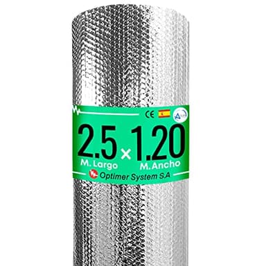 Optimer System - Isolamento Termico Riduce il Freddo e il Calore - Pannelli Riflettenti per Termosifoni Riduce la Perdita di Calore (2.5x1.20m)