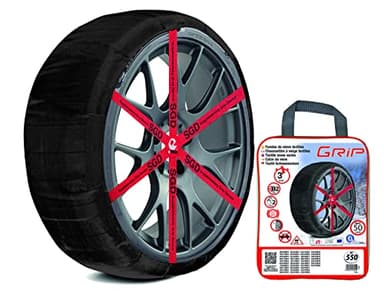 Grip Catene da Neve Tessile, Taglia N. 550, Set 2 PZ,Guanti Inclusi