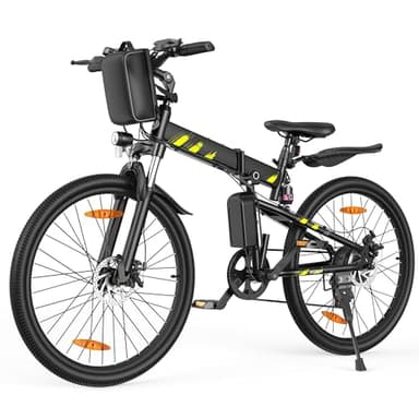 AOIHO Bici Elettrica, 26" Bici Elettrica Pieghevole con 48V 374,4 Wh Batteria Rimovibile, Autonomia di 70 KM, Motore da 250W, Bicicletta Elettrica a 7 Velocità, LCD Display, Mountain Bike Elettrica