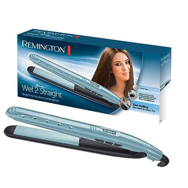 Remington Piastra per Capelli - Uso da bagnato e asciutto - per asciugare e lisciare i capelli, ingredienti microattivi anticrespo, display LCD, 140-230°C, Wet2Straight piastra per capelli S7300