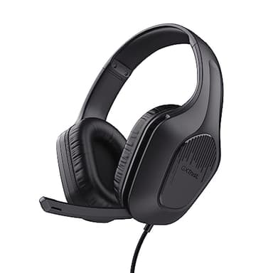 Trust Gaming GXT 418 Rayne Cuffie Gaming Leggere per PC Xbox PS4 PS5 Switch Mobile, Driver da 50 mm, Jack Audio 3.5 mm, Cavo 2m, Cuffie con Microfono Over-Ear, Nero