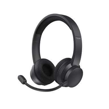 Trust Roha II Cuffie Wireless Bluetooth con Microfono ENC Antirumore, 85% di Plastica Riciclata, On Ear Auricolari Bluetooth Ricaricabile per Lavoro Casa e Ufficio Teams Zoom, Nero