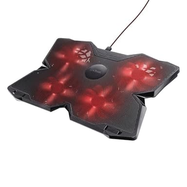 Trust Gaming GXT 278 Yozu Base di Raffreddamento per Laptop Gaming da 17.3, 4 Ventole Illuminate a Velocità Regolabile, Cooling Pad con Altezza Regolabile - Nero