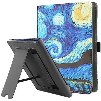 HGWALP Custodia universale per 6-7 pollici eReaders, Folio Stand Cover con cinturino compatibile con Kindle Paperwhite/Colorsoft/Kobo/Tolino/Pocketbook/Sony 6" 6.8" 7" E-Book Reader-SS