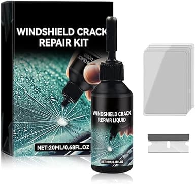 Kit Riparazione Parabrezza Auto,Kit Riparazione Vetro Auto,kit riparazione pneumatici auto,kit riparazione parabrezza auto per Chip e Crepe,Bulls-Eye,Ragnatela,Forma di Stella,Nichel,Mezzaluna (1pc)