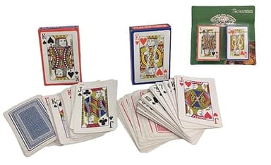 Generico Carte da Gioco Set 2 Mazzi Carte da Poker Black Jack Carte Ramino Scala 40 Playng Cards Plastificate Burraco 2 Mazzi da 54 Carte, 108 Carte