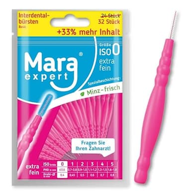 Mara Expert Basic - Spazzole interdentali da 0,4 mm, ISO 0, extra sottili, colore: rosa