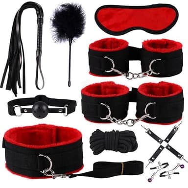 Indoor Fitness Equipment Set Nylon Yoga Belt Confortabile esercizio di yoga 10 pezzi Set regalo rosso