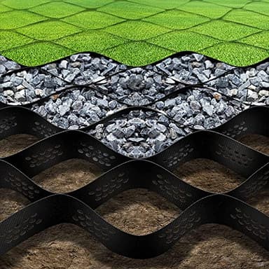 30m² Stabilizzatore Ghiaia Geogriglia, Stabilizzatore de Ghiaia per Ghiaia/carrabile/muri di Sostegno, Griglia in Geocell Plastica Flessibile Espandibile Lastra da Giardino