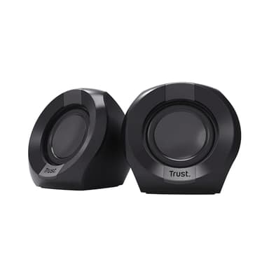 Trust Polo Piccolo Casse PC 2.0 8W (4W RMS), Cassa con Alimentazione USB, Connessione Jack Audio 3.5 mm, Controllo in Linea, Mini Altoparlanti PC per Desktop, Computer, Portatile - Nero