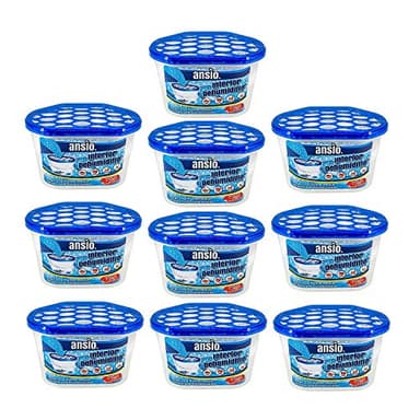 ANSIO Deumidificatore 500 ml Deumidificatore per rimuovere la condensa per umidità, muffa, umidità in casa, cucina, guardaroba, camera da letto, roulotte, ufficio, garage, bagno, cantina (confezione da 10)