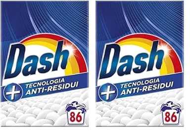 Dash Detersivo Lavatrice In Polvere, 86 Lavaggi, Tecnologia Anti-Residui, Rimuove Le Macchie, Efficace Anche A Freddo E In Cicli Brevi (Confezione da 2)