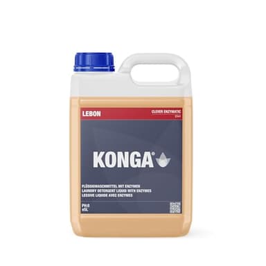 Konga Clever Enzymatic Detersivo neutro, formula enzimatica professionale per lavatrici, rimuove le macchie di proteine, amido e grasso, pH 7 – 8, delicato sui colori, concentrato da 5 l