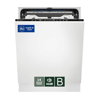 Electrolux SatelliteClean 600 Lavastoviglie Integrata Totale EES68510L, Classe B, 14 Coperti, Interfaccia QuickSelect, Vassoio MaxiFlex, Funzione ExtraHygiene, Beam on Floor, Colore Nero