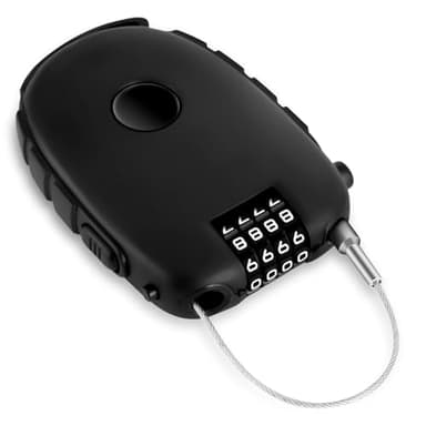 Ainiv Lucchetto Cavo Acciaio da 130 cm, con Combinazione a 4 Cifre, Lucchetto a Combinazione Retrattile, per Casco da Moto,Casco da Bicicletta, Scooter, Sci, Valigie