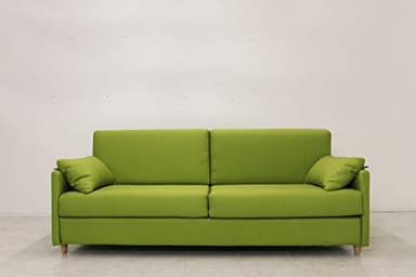 Ponti Divani - Divano Letto Singolo Girevole salvaspazio - Divano Letto Ribaltabile con Materasso Incluso sfoderabile - Made in Italy - Tessuto Verde