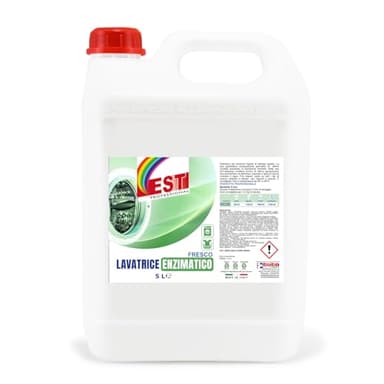 Detersivo Lavatrice Enzimatico Professionale 5L, 100 Lavaggi - Rimuove Macchie Ostinate da Tessuti Bianchi e Colorati, Cotone e Sintetici, Freschezza Duratura