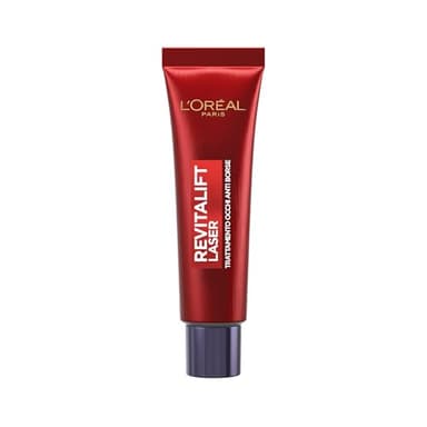 L'Oréal Paris Contorno Occhi Tonificante, Per uno Sguardo Illuminato e Riposato, Borse e Rughe Ridotte per 8H, Contorno Occhi Levigato e Disteso, Revitalift Laser Eye Bag Instant Eraser, 15 ml