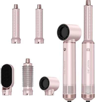 Dryhsip Spazzola Asciugacapelli, 5 in 1 Spazzola Asciugacapelli Multifunzione, Phon con 3 Temperatures, Styling Liscio, Onde, Ricci, Volumizzante, Hair Styler Viaggi set Regalo donna e uomo