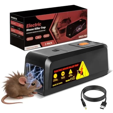 Trappola per topi elettrica, trappola per topi da interni, trappole per topi elettriche, trappole a molla, trappola per mouse elettronica, alta tensione, grande apertura, alta tensione 2800 V