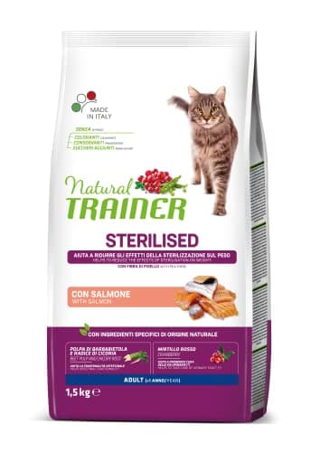 Trainer Cibo per Gatti Sterilizzati con Salmone, 1.5 kg