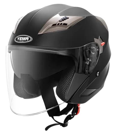 Casco Jet Moto YEMA YM-627 | Doppia Visiera Antiappannante | Omologato ECE 22.06 | Leggero & Ben Aereato | Per Scooter e Città