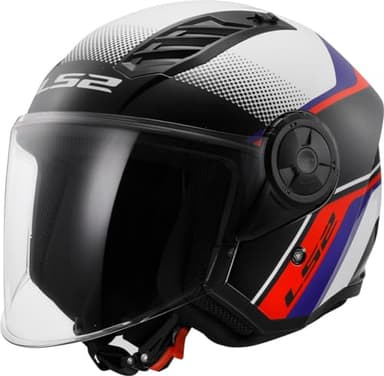 LS2, Casco Moto Jet AIRFLOW II Rush white blue red, M