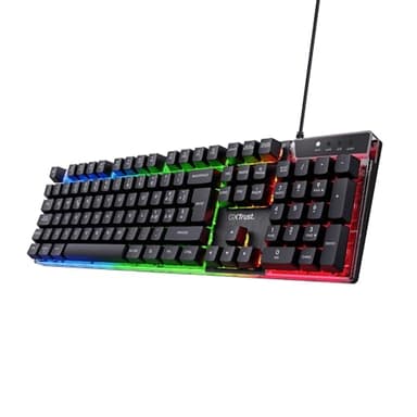 GXTrust 835 Azor Tastiera Gaming, Layout Italiano QWERTY, USB, Anti-ghosting, Tastiera Retroilluminata LED RGB per PC, Computer, Laptop, Mac - Nero