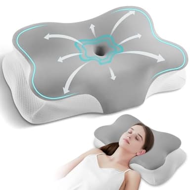 Cuscino per Cervicale,Cuscino Memory Foam per Dormire,Cuscino Traspirante Adatto a Chi Dorme sul Fianco,Sulla Schiena o Sullo Stomaco