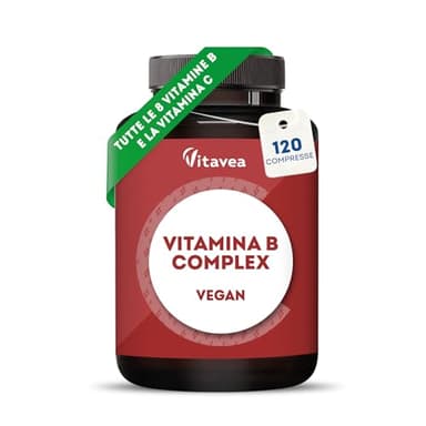 Complesso Vitaminico B ad Alto Dosaggio con Vitamina C – Tutte le 8 Vitamine del Gruppo B (B1, B2, B3, B5, B6, B7, B9, B12) – 1 Compressa al Giorno – Testato in Laboratorio, Senza Additivi Indesiderat