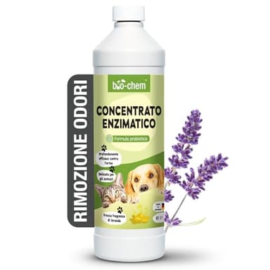 Bio-Chem - Detergente enzimatico concentrato 1L - Combatte gli odori ostinati e le macchie - Azione probiotica naturale per tappeti, tessuti e superfici