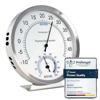MAVORI® 2in1 Igrometro Termometro Analogico, Termometro Ambiente Interno Precisa Per La Misurazione Dell'umidità E Della Temperatura, Termometro Ambiente Interno Professionale Per Un Ambiente Sano