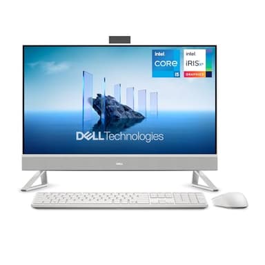 Dell Desktop 27 FHD Display, Intel Core i5-1334U, 16 GB DDR5 RAM, 512 GB SSD, Intel Iris Xe Graphics, Windows 11 Home - White