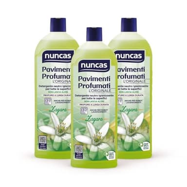 Nuncas Pavimenti Profumati Detergente Pavimenti, Zagara, Multipack, Confezione da 3 x 1 litri