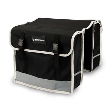 DUNLOP Borsa Bici - Borse Bici Posteriore Laterali con Striscia Fluorescente - Borse Laterali Bici 2x13 L - Borsello Bici Impermeabile - Borsa Bici 36x30x12 cm - Borsa Posteriore Bici - Nero