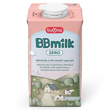 Buona, BB Milk Zero per Neonati Prematuri e/o di Basso Peso 500ml, Liquido Pronto all'Uso, Alimento a Fini Medici Speciali, con Proteine del Siero di latte ricche in alfa-lattalbumina e Lattoferrina