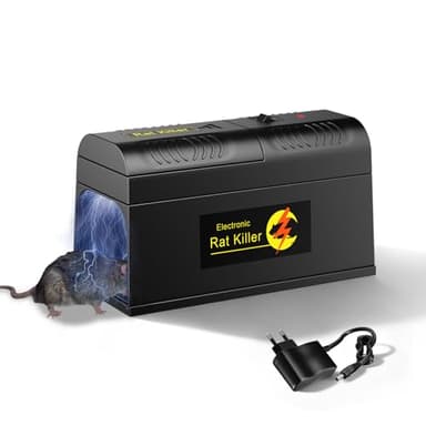 MINENICE Trappola per topi elettrica, trappola elettrica per topi migliorata da 6000 V. Alta potenza per uccidere i ratti all'istante, electric rat killer, crea una casa senza parassiti.