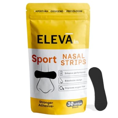 Eleva Sport Cerotti Nasali Sportivi | Adesivo Extra-Forte 12 Ore Resistente al Sudore | Massimizza Airflow e Performance | Nasal Strips Ideali per Running, Ciclismo, Crossfi