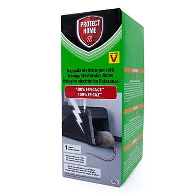 Protect Home Trappola Elettrica Ratti e Topi, Efficace, Elimina con Una Scossa Fulminante Topi e Ratti. Ideale per Ambienti Interni ed Esterni