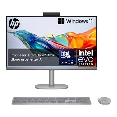 HP Omnistudio X 27-cs0000sl All-in-One, Intel Core Ultra 5-125H, Intel Evo, RAM 16GB DDR5, SSD 1TB, Display 27” IPS FHD Antiriflesso, 5MP IR Privacy Cam, Non è Touch, Windows 11, Grigio
