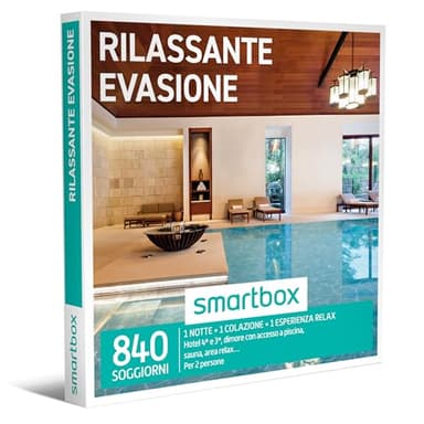 Smartbox Cofanetto regalo Rilassante evasione, Idea regalo relax, 1 notte con pausa benessere per 2 persone