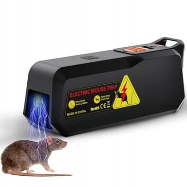 Trappola elettrica per topi con alta tensione e allarme: grande trappola riutilizzabile per topi e piccoli roditori, indicatore LED, allarme acustico, sicuro e igienico, funzionamento a batteria o a