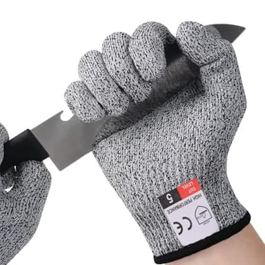 flintronic Guanti Anti Taglio, Guanti da Lavoro Resistenti al Taglio, Certificato EN 388 Protezione Livello 5, guanti da Giardinaggio, guanti da Cucina, Sottili e Leggeri, Lavabili, Adulto L