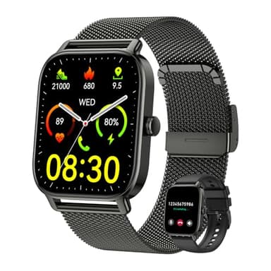Smartwatch Uomo Donna Orologio Fitness: 1,85" Orologio Smartwatch Chiamate Bluetooth Impermeabile 112+ Modalità Sportive Monitoraggio Di Salute Smart Watch Per Android iOS Compatibile iphone Samsung