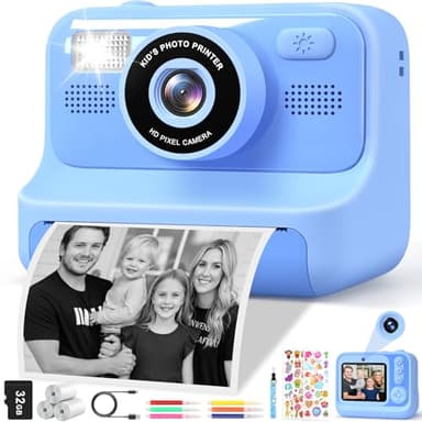 Subtail Macchina Fotografica Bambini Istantanea-2,4 Pollici 1080P Fotocamera Digitali Istantanea perBambini Selfie conScheda da32GB - Regalo per Bambini per Ragazze Ragazzi 3 4 5 6 7 8 9 10 11 12 Anni